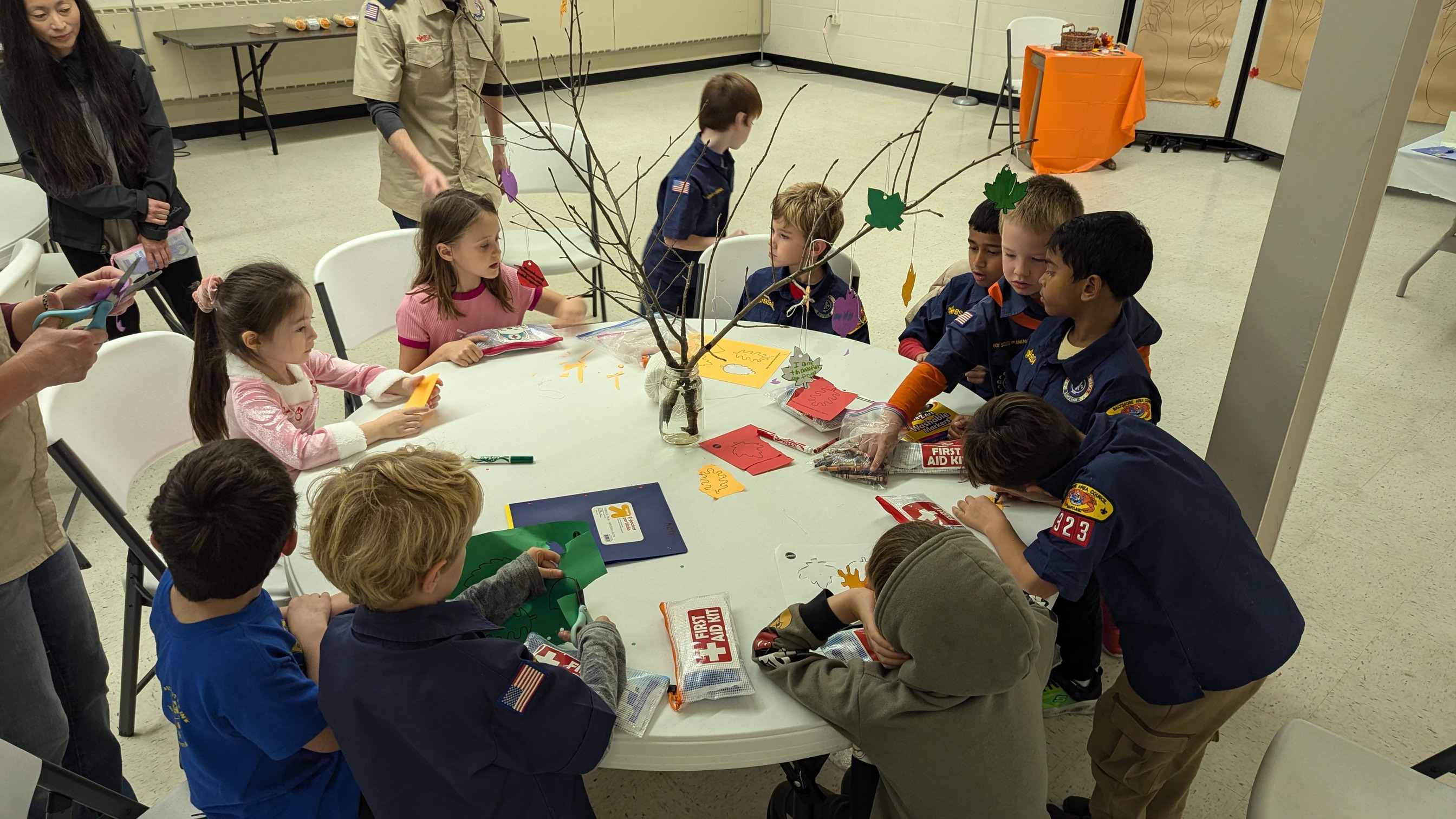 Scouts at a pack meeting